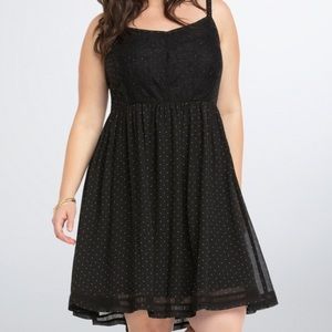 Torrid polka dot chiffon swing dress